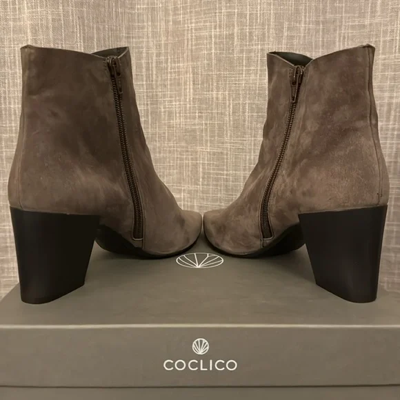 COCLICO Joy Suede Bootie in Shadow Taupe